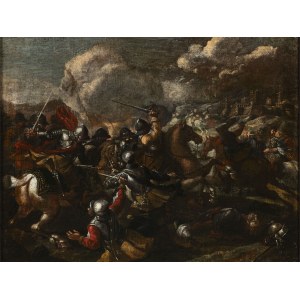 Antonio Calza (1658-1725) , Attribué, Antonio Calza (1658-1725) , Attribué Bataille de cavalerie