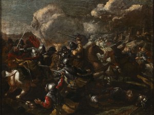 Antonio Calza (1658-1725) , Attributed, Antonio Calza (1658-1725) , Attributed Cavalry battle