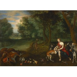 Jan Breughel der Jüngere (1601-1678), Jan Breughel der Jüngere (1601-1678) Diana mit ihren Hunden nach der Jagd