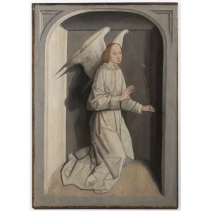 Germany, Late 15th Century, Germany, Late 15th Century The Angel of the Annunciation in a Stone Niche en grisaille