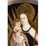 Schwaben um 1520, Schwaben um 1520 Madonna mit dem Jesuskind in einem Heiligenschein.