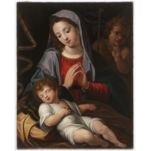 Bernardino Cesari (1571-1622), Bernardino Cesari (1571-1622) Die Madonna mit dem schlafenden Kind und dem heiligen Johanneskind