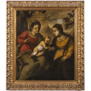 Italienischer Meister 17. Jahrhundert, Italienischer Meister 17. Jahrhundert Die mystische Hochzeit der Heiligen Katharina