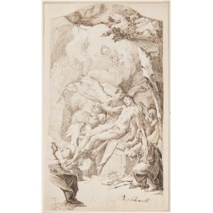 Josef Winterhalder (1743-1807) - attribuito, Josef Winterhalder (1743-1807) - attribuito Il Cristo pianto dagli angeli