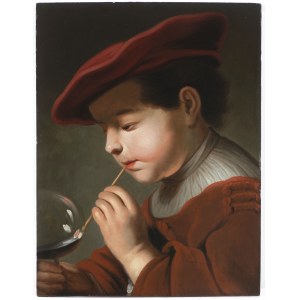 Jacob Adriaensz. de Backer (1608-1651) , Pripísaný, Jacob Adriaensz. de Backer (1608-1651) , Pripísaný Chlapček fúkajúci mydlové bubliny