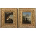 Philips Wouwerman (also Wouwermans) (1619 -1668)- Successor, Philips Wouwerman (also Wouwermans) (1619 -1668)- Successor Pair of paintings , Scene on a Rocky Road