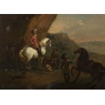 Philips Wouwerman (aussi Wouwermans) (1619 -1668)- Successeur, Philips Wouwerman (aussi Wouwermans) (1619 -1668)- Successeur Paire de tableaux , Scène sur une route rocailleuse