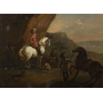 Philips Wouwerman (also Wouwermans) (1619 -1668)- Successor, Philips Wouwerman (also Wouwermans) (1619 -1668)- Successor Pair of paintings , Scene on a Rocky Road