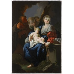Peintre autrichien des années 18/19, Peintre autrichien des années 18/19 La Sainte Famille avec l'Enfant Jésus endormi