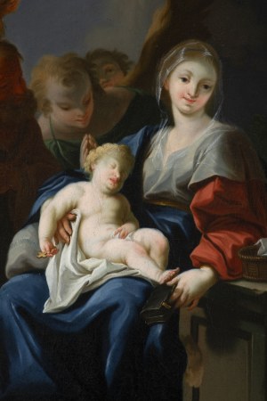 18/19 th century Austrian Painter, 18/19 th century Austrian Painter The Holy Family with the sleeping Christ Child