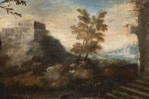 Italian painter 18th century, Italian painter 18th century Landscape with architecture