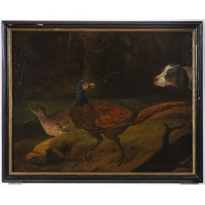 Deutscher Maler 18. Jahrhundert, Deutscher Maler 18. Jahrhundert Jagdhund bei der Fasanenjagd