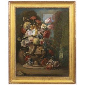 Francuski malarz XVIII wiek, Francuski malarz XVIII wiek Martwa natura kwiatowa