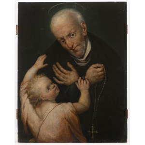 Italian painter probably 17th century, Italian painter probably 17th century Saint with the baby Jesus