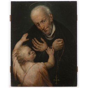 Peintre italien probablement du 17e siècle, Peintre italien probablement du 17e siècle Saint avec l'enfant Jésus