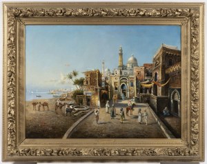 Robert Alott- Attributed, Robert Alott- Attributed Market scene in Cairo