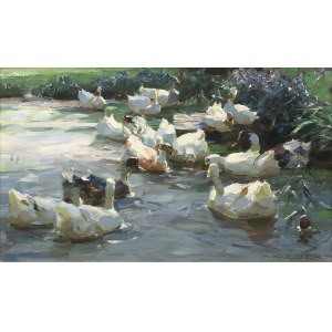 Alexander Koester (1864-1918), Alexander Koester (1864-1918) Enten auf einem Teich