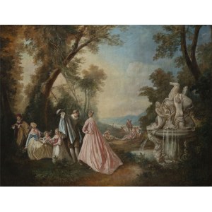 D'après Nicolas Lancret - Paris 1690-1743, D'après Nicolas Lancret - Paris 1690-1743 Danse à la fontaine