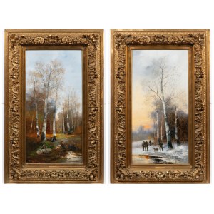 Georg Fischhof (1859 - 1914) Attribué, Georg Fischhof (1859 - 1914) Attribué Paire de peintures de paysages