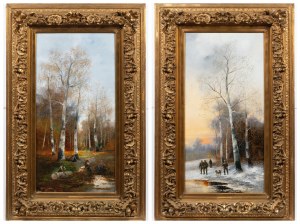 Georg Fischhof (1859 - 1914) Attributed, Georg Fischhof (1859 - 1914) Attributed Pair of landscape paintings
