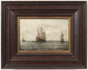 17/18th century painter, 17/18th century painter Sailing ships on choppy seas