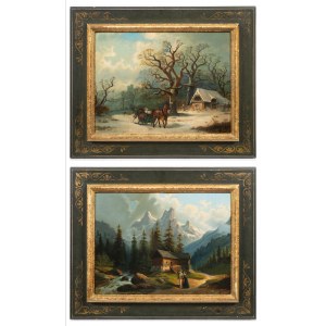 Peintre 19ème siècle, Peintre 19ème siècle Paire de paysages