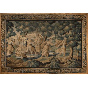 Aubusson Tapestry, 17th Century, Aubusson Tapestry, 17th Century Forest landscape with Diana and Aktaion