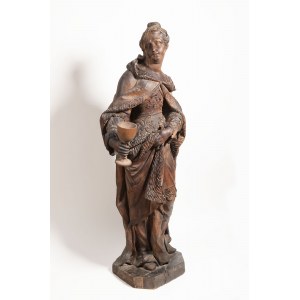 German sculptor 18th centur, Saint Barbara sculpture German sculptor 18th century