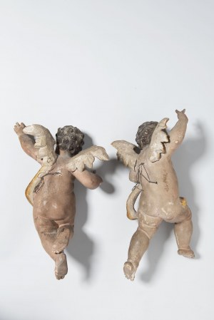 Austrian sculptor 18th century, Pair of angels, Austrian sculptor 18th century
