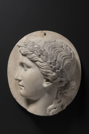 Marble relief, Marble relief, profile of a young lady