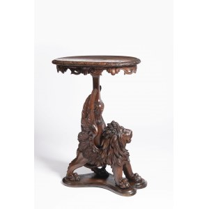 19Th century, A carved and patinated wood gueridon 19Th century