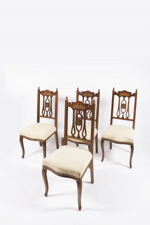 Four Art Nouveau chairs, Four Art Nouveau chairs