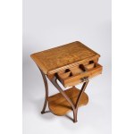 WOODEN ART DECO SIDE TABLE WITH DRAWER, WOODEN ART DECO SIDE TABLE WITH DRAWER