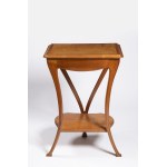 WOODEN ART DECO SIDE TABLE WITH DRAWER, WOODEN ART DECO SIDE TABLE WITH DRAWER