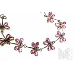 Dragonfly Shaped Bracelet with Natural Stones, 925 Silver