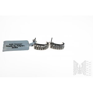 Earrings with Natural 42 White Topazes with Total Weight of 1.20 ct, 925 Silver, Comes with Gemporia Certificate