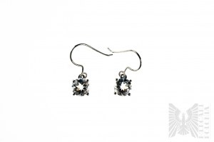 Earrings with Natural 2 Petalites with Total Mass of 2.17 ct, 925 Silver, Has Gemporia Certificate