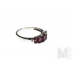 Ring with Natural 5 Rajasthan Garnets with Total Weight of 2.59 ct, Silver 925, Has Gemporia Certificate