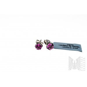 Earrings with Natural 2 Pink Mystic Topazes with Total Weight of 1.16 ct, Silver 925, Has Gemporia Certificate