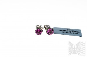 Náušnice s 2 prírodnými ružovými mystickými topazy s celkovou hmotnosťou 1,16 ct, striebro 925, certifikované spoločnosťou Gemporia