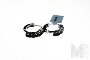 Earrings with Natural 14 Black Spinels with Total Weight of 3.20 ct, 925 Silver, Comes with Gemporia Certificate