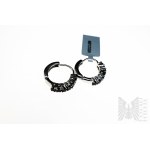 Earrings with Natural 14 Black Spinels with Total Weight of 3.20 ct, 925 Silver, Comes with Gemporia Certificate