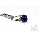 Ring with Natural Tanzanite with Mass of 5.45 ct, Silver 925, Has RoctksTv Certificate