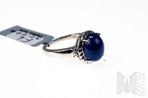 Ring with Natural Tanzanite with Mass of 5.45 ct, Silver 925, Has RoctksTv Certificate