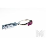 Anello con 3 topazi rosa mistici naturali del peso di 1,72 carati, argento 925, certificato da RocksTv