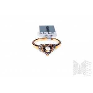 Prsten s přírodním morganitem Zambezian o hmotnosti 1,03 ct a 2 diamanty o hmotnosti 0,02 ct, pozlacené stříbro 925, certifikováno RocksTv