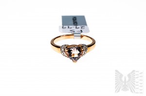 Ring with Natural Zambezian Morganite weighing 1.03 ct and 2 Diamonds weighing 0.02 ct, Gold-plated 925 Silver, Certified by RocksTv