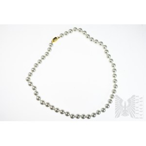 Collier d'imitation de perles, fermoir - Argent 925 plaqué or