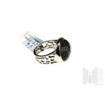 Ring with Natural Labradorite with Weight of 12.92 ct, Silver 925, Has RocksTv Certificate
