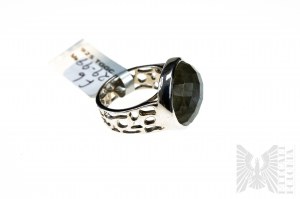 Ring with Natural Labradorite with Weight of 12.92 ct, Silver 925, Has RocksTv Certificate